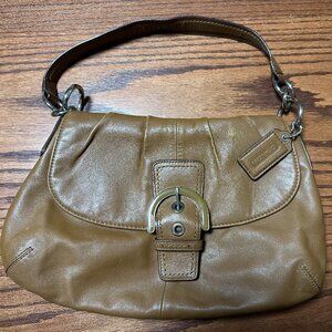 Coach F17217 Vintage Brown Pleated Soho Leather w/Buckle Shoulder Bag